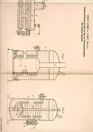 Original Patentschrift - Emile Gobbe in Jumet , 1900 , Feuerung für Dampfkessel mit explosivem Gemisch !!!