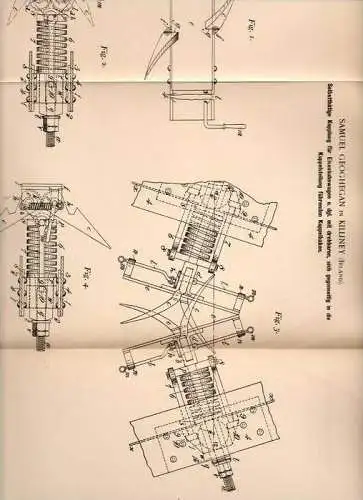 Original Patentschrift - S. Geoghan in Killiney , Irland , 1900 , Kupplung für Eisenbahn !!!