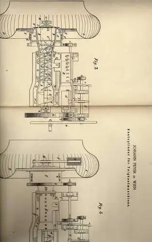 Original Patentschrift -  J. Peyer in Wien , 1886, Teigknetmaschine , Bäckerei , Bäcker !!!