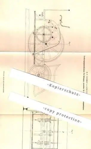 original Patent - M. F. Schmidt , Görlitz , 1879 , Fortbewegung von Reitwagen , Kutsche , Eisenbahndräsine , Dräsine !!