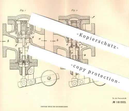 original Patent - Wilhelm Giesel , Berlin , 1905 , Druckminderventil | Druck - Ventil | Kolben , Dampfmaschine , Motor !