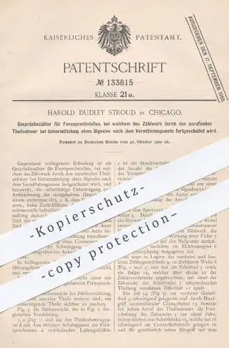 original Patent - Harold Dudley Stroud , Chicago , 1900 , Gesprächszähler für Fernsprecher | Telefon , Zählwerk !!!