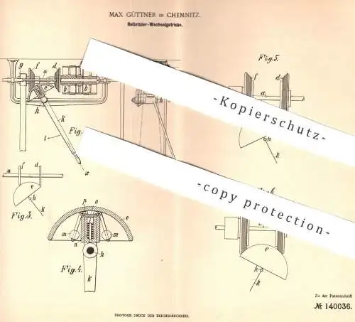 original Patent - Max Güttner , Chemnitz , 1902 , Reibräder - Wechselgetriebe | Reibräder - Getriebe , Motor , Motoren !