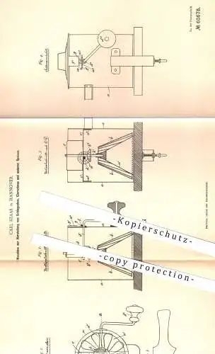 original Patent - Carl Staar , Hannover , 1891 , Herstellung von Schlagsahne , Eierschnee | Mixer , Rührgerät , Rührer !