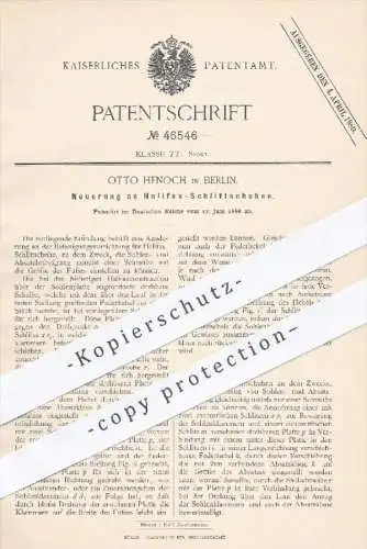 original Patent - O. Henoch , Berlin , 1888 , Befestigung am Halifax - Schlittschuh , Schlittschuhe , Schuhe , Sport !!