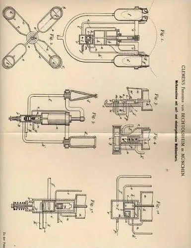 Original Patentschrift - C. Freiherr v. Bechtolsheim in München , 1898 , Melkmaschine , Melker , Landwirtschaft !!!