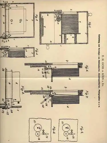 Original Patentschrift - D.H. Ochs in Köln a. Rhein ,1901 , Ansichtskarten Vorzeigeapparat , AK , Postkarte !!!