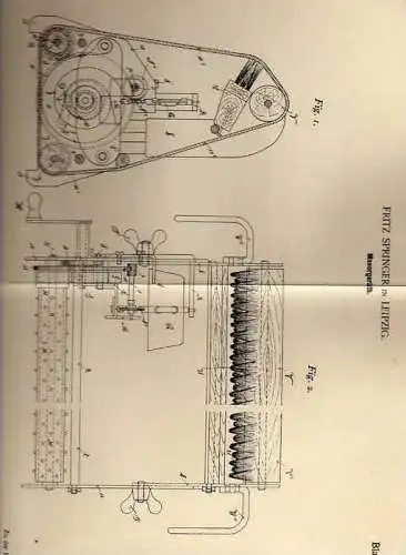 Original Patentschrift - Fritz Springer in Leipzig ,1900,  Masergeräth für Möbel  !!!