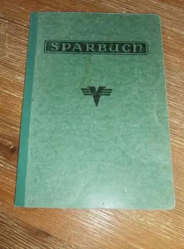 altes Sparbuch Werdau , 1944 , Fritz Intat , Konditor in Werdau , Aderholdt , Sparkasse , Bank !!