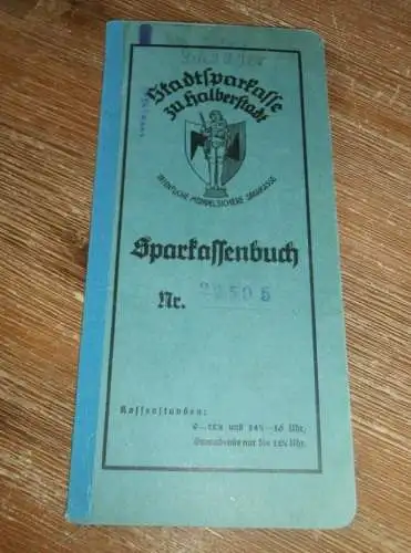 altes Sparbuch Halberstadt , 1944 - 1945 , Erich Schneider in Halberstadt , Sparkasse , Bank !!