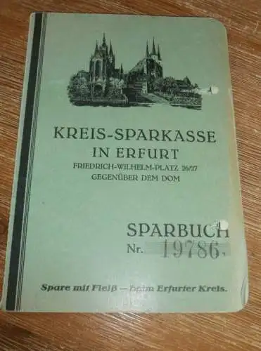 altes Sparbuch Erfurt , 1931 - 1942 , Friedrich Schroeder in Erfurt , Sparkasse , Bank !!