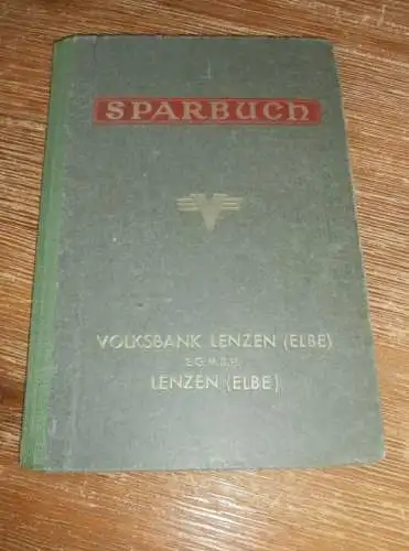 altes Sparbuch Lenzen / Elbe , 1949 - 1960 , Minna Scheer in Deibow b. Milow i. Mecklenburg , Sparkasse , Bank !!