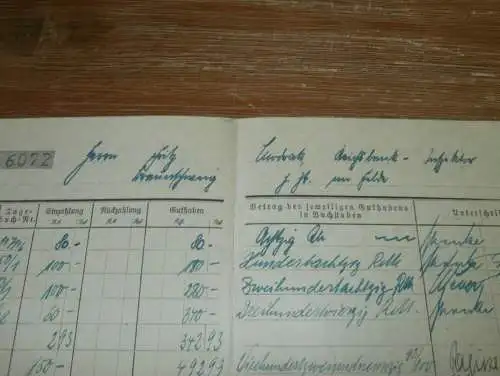 altes Sparbuch Nauen , 1942 - 1944 , Fritz Modrack in Kremmen , Sparkasse , Bank !!