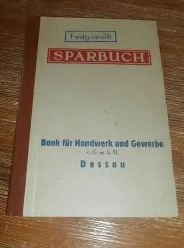 altes Sparbuch Dessau ,  1958 - 1959, Hermann Niebuhr in Dessau , Sparkasse , Bank !!