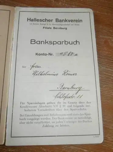 altes Sparbuch Bernburg ,  1941 - 1945 , Wilhelmine Römer in Bernburg , Sparkasse , Bank !!