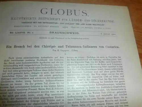 Völkerkunde Januar bis Juni 1900 gebundene GLOBUS Zeitschriften , Expedition , Kolonie , Reise , Berichte , Etnologie !