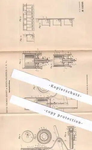 original Patent - David Thomas Kenney , North Plainfield USA , 1898 , Abort Spülung | WC , Toilette , Kloset | Klempner