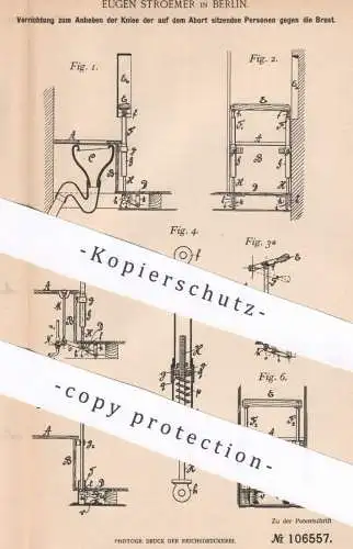 original Patent - Eugen Stroemer , Berlin , 1898 , Anheben kranker Personen | Medizin , Arzt | Stütze , Armstütze !