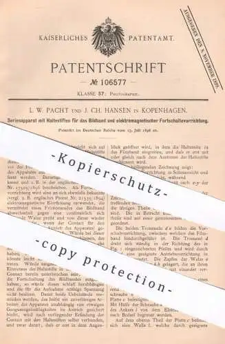 original Patent - L. W. Pacht und J. Ch. Hansen , Kopenhagen , Dänemark , 1898 , Fotoapparat , Kamera | Photography !!