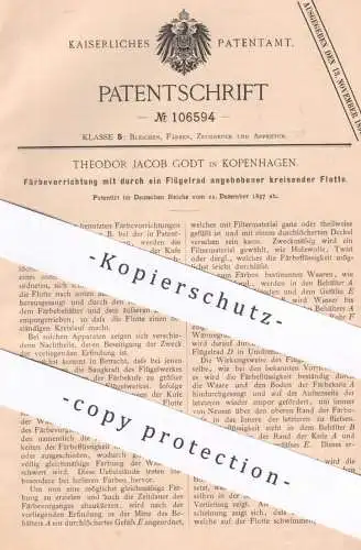 original Patent - Theodor Jacob Godt , Kopenhagen , Dänemark , 1897 , Färbevorrichtung | Farbe , Färben , Wolle , Gewebe