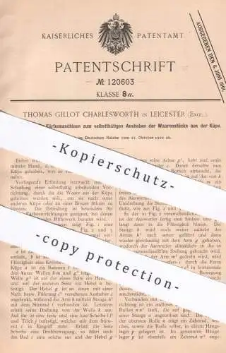 original Patent - Thomas Gillot Charlesworth , Leicester , England , 1900 , Färbemaschine | Farbe , Färben , Gewebe !!