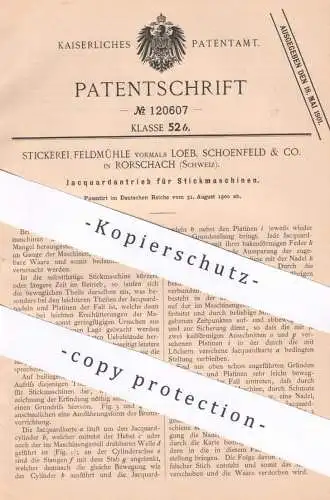 original Patent - Stickerei Feldmühle / Loeb , Schoenfeld & Co. Rorschach , Schweiz | Jacquardantrieb für Stickmaschine