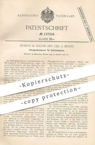 original Patent - Siemens & Halske AG , Berlin , 1902 , Flüssigkeitsanlasser für Elektromotor | Anlasser , Motor !!!