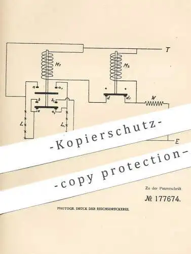 original Patent - Allgemeine Elektrizitäts-Gesellschaft Berlin , 1906 , Umschalter für Stromkreis | Strom , Schalter !!