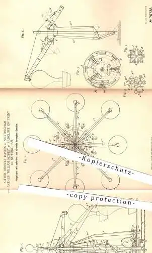 original Patent - A. Herbert Davies , Nottingham u. Arthur W. Morley , Radcliffe on Trent , 1893 , Karussell , Carousel