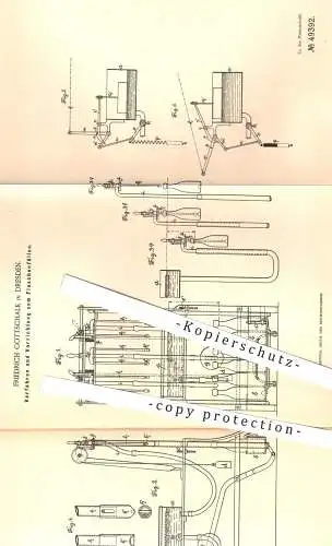 original Patent - Friedrich Gottschalk , Dresden , 1888 , Flaschenfüllverfahren | Befüllen von Flasche , Flaschen | Wein