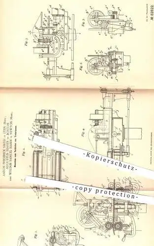 original Patent - Aaron Frederick Smith , Lynn / Augustus Seaver , Boston / W. Samuel Hamm , Newton , 1894 , Treibriemen