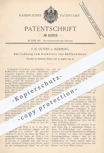 original Patent - F. H. Ottens , Hamburg , 1894 , Enthülsen von Kaffeebohnen | Kaffee Rösten , Haushalt , Kaffeemühle !!