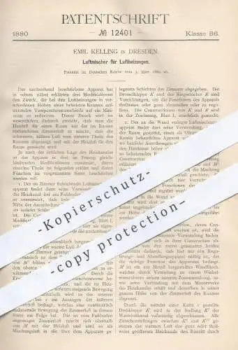 original Patent - Emil Kelling in Dresden , 1880 , Luftmischer für Luftheizungen | Heizung , Heizungen , Luftheizung !!