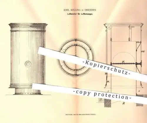 original Patent - Emil Kelling in Dresden , 1880 , Luftmischer für Luftheizungen | Heizung , Heizungen , Luftheizung !!