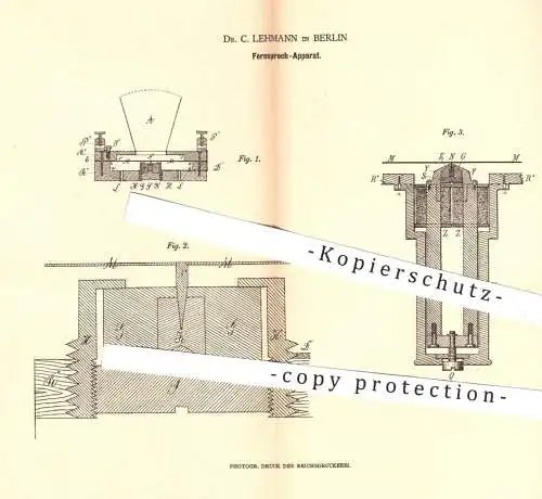 original Patent - Dr. C. Lehmann , Berlin , 1880 , Fernsprecher | Elektrik , Strom , Telefon , Telefonie , Elektrizität