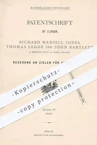 original Patent - R. Mansell Jones , Th. Legge , John Bartlett , Brixton , County of Surrey , England , 1880 , Waffen !