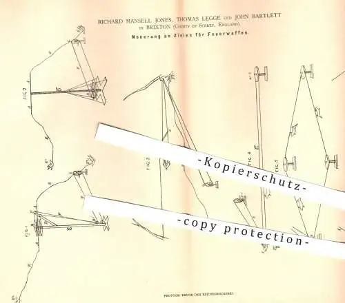 original Patent - R. Mansell Jones , Th. Legge , John Bartlett , Brixton , County of Surrey , England , 1880 , Waffen !