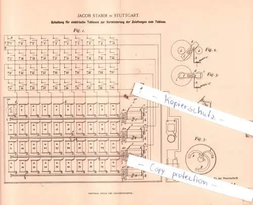 original Patent - Jacob Stamm in Stuttgart , Signalwesen !!!