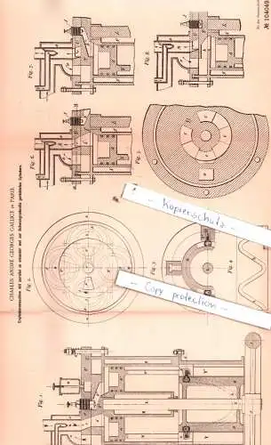 original Patent - Charles Andrè Georges Gallice in Paris , 1897 , Explosionsmaschine !!!