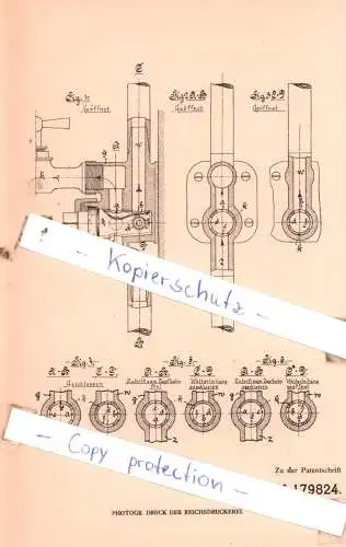 original Patent - Jos. Mouhlen in Düsseldorf  , 1904 , Absperrvorrichtung für Hauswasserleitungen !!!