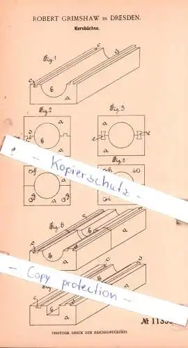 original Patent - Robert Grimshaw in Dresden , 1899 , Kernbüchse !!!