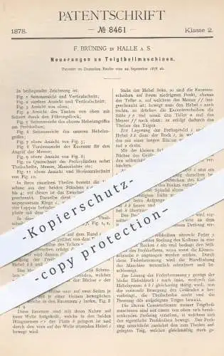 original Patent - F. Brüning , Halle / Saale , 1878 , Teigteilmaschinen | Brot backen , Brotteig , Bäcker , Bäckerei !!