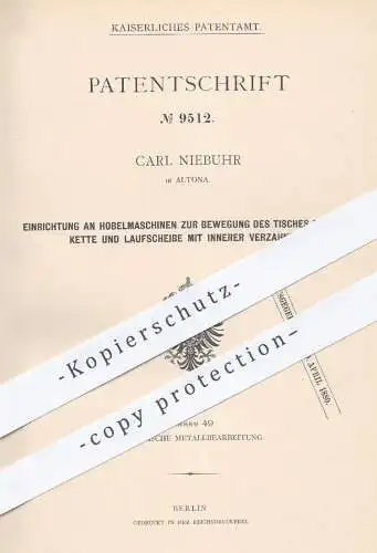 original Patent - Carl Niebuhr , Hamburg Altona 1879 , Hobelmaschine , Hobelmaschinen | Hobel , Hobeln , Holz , Metall !