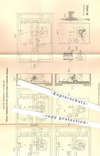 original Patent - August Richter , Hamburg , 1880 , Riegel am Geldschrank - Schloss | Schlösser , Tresor , Schlosser !!!