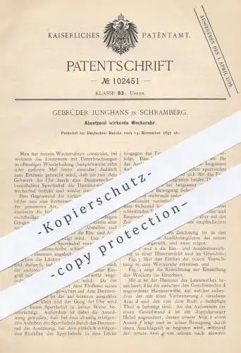 original Patent - Gebrüder Junghans , Schramberg  1897 , Absetzend wirkende Weckeruhr | Wecker , Uhr , Uhren , Uhrmacher