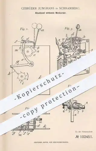 original Patent - Gebrüder Junghans , Schramberg  1897 , Absetzend wirkende Weckeruhr | Wecker , Uhr , Uhren , Uhrmacher