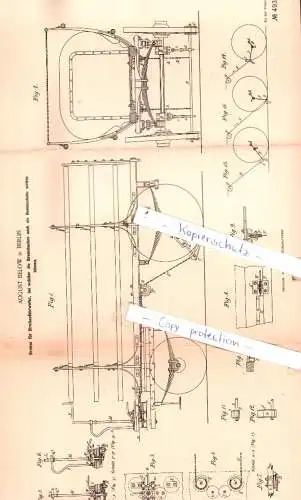 original Patent - August Below in Berlin , 1889 ,  Bremse für Straßenfuhrwerke !!!