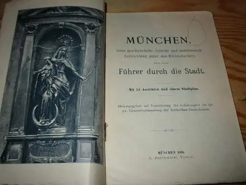 Illustrierter Führer durch München , 1895 , mit Stadtplan und 54 Ansichten , 168 Seiten !!!