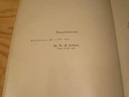 Jubiläumsschrift 994-1894 , Regensburg , Bibliothek , Der heilige Wolfgang  , 416 S. , J.B. Mehler , Kirche , Religion !