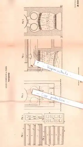 original Patent - Louis Pobeguin in Paris , 1895 , Feuerungsanlage !!!